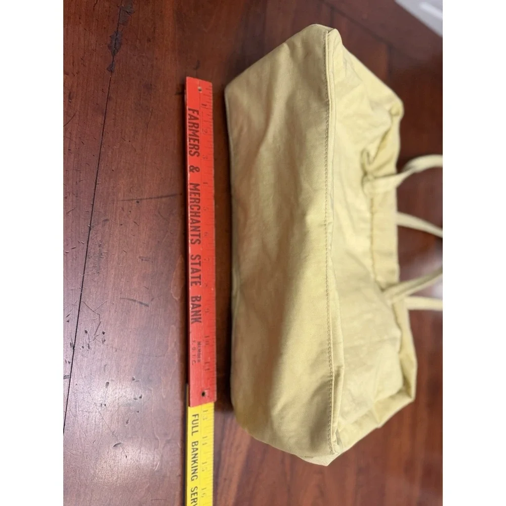 BAGGU Recycled Nylon Bowler Bag Shoulder Tote Pale Yellow Butter Custard Slouchy